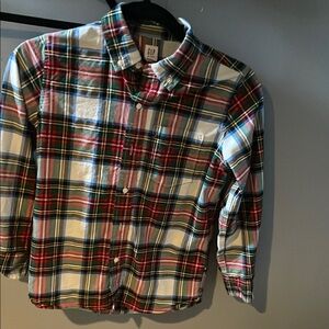 GAP Red and Blue Button Down Shirt with Classic Plaid Design